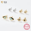 Wholesale 925 Silver Women's Earrings With Devil's Eye Pattern And Electroplating Treatment