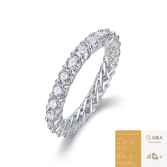 Wholesale 925 Silver Women's Fashion Geometric Moissanite Ring Set With Diamonds