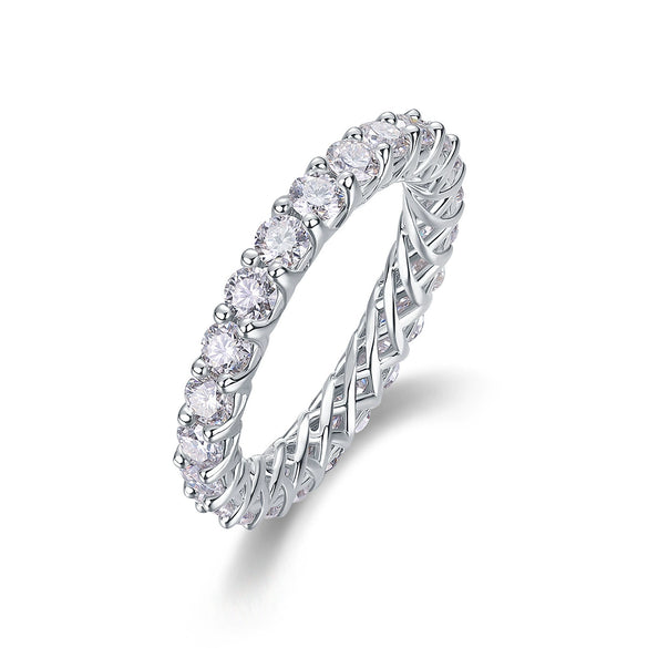 Wholesale 925 Silver Women's Fashion Geometric Moissanite Ring Set With Diamonds