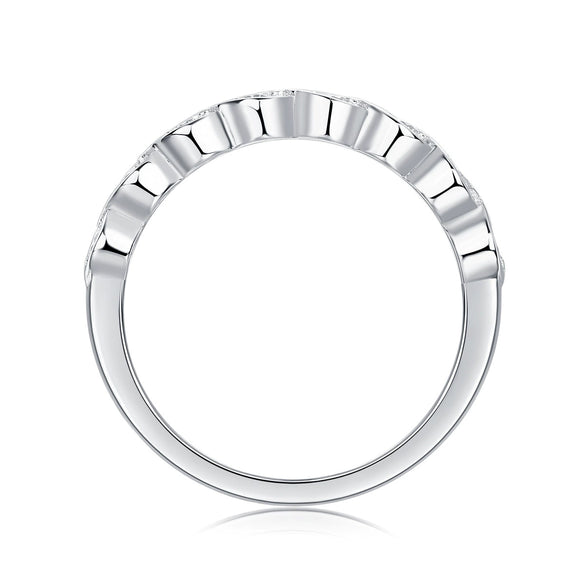 Wholesale 925 Silver Women's Fashion Geometric Moissanite Ring