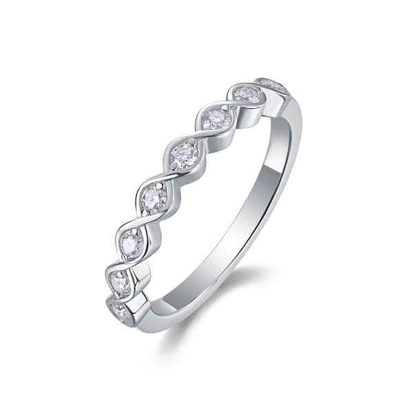 Wholesale 925 Silver Women's Fashion Geometric Moissanite Ring