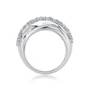 Wholesale 925 Silver Women's Fashion Geometric Ring Set With Diamonds