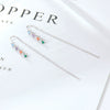 Wholesale 925 Silver Women's Geometric Dopamine Colored Zirconium Pendant Earrings