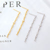 Wholesale 925 Silver Women's Geometric Earrings With Round Triangular Diamond Zircon Electroplated