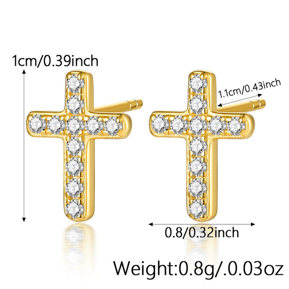 Wholesale 925 Silver Women's Geometric Lightning Cross Symbols Electroplated Earrings