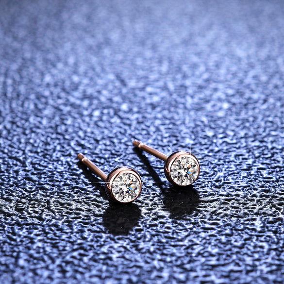 Wholesale 925 Silver Women's Simple Bubble Earrings With Moissanite And Diamond Design And Letters Numbers Text Pattern