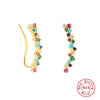 Wholesale Silver Zircon Ear Row Ear Arc Earrings With Ear Hooks In Geometric Style For Women