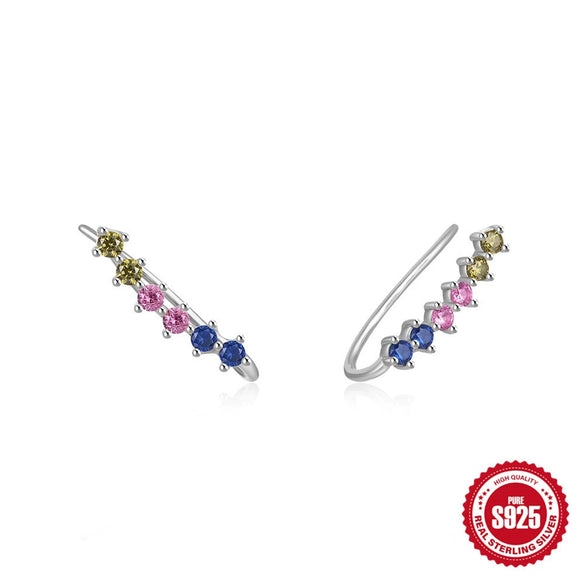 Wholesale Silver Zircon Ear Row Ear Arc Earrings With Ear Hooks In Geometric Style For Women