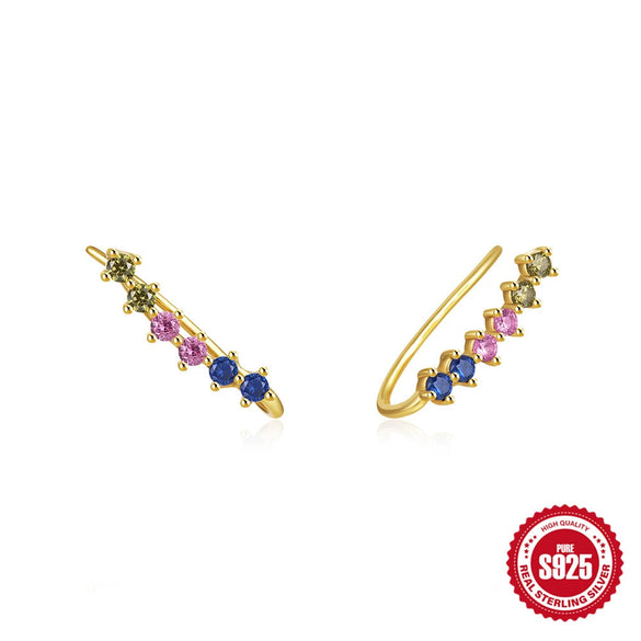 Wholesale Silver Zircon Ear Row Ear Arc Earrings With Ear Hooks In Geometric Style For Women