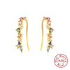 Wholesale Silver Zircon Ear Row Ear Arc Earrings With Ear Hooks In Geometric Style For Women