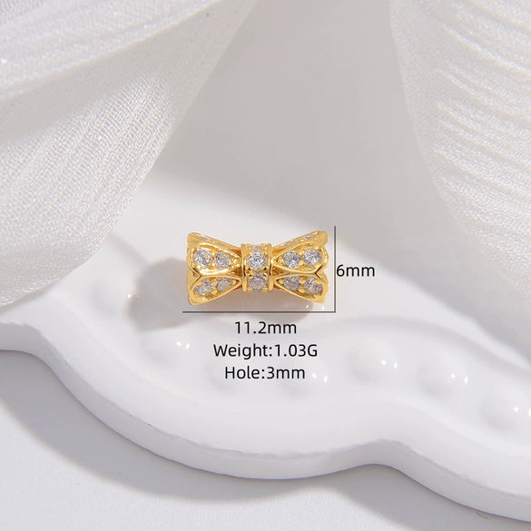 Wholesale 925 Silver Zirconium Small Waist Perforated Bead Bucket Bead Bracelet Necklace Accessories