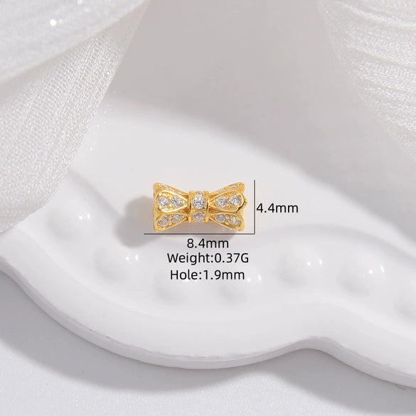 Wholesale 925 Silver Zirconium Small Waist Perforated Bead Bucket Bead Bracelet Necklace Accessories