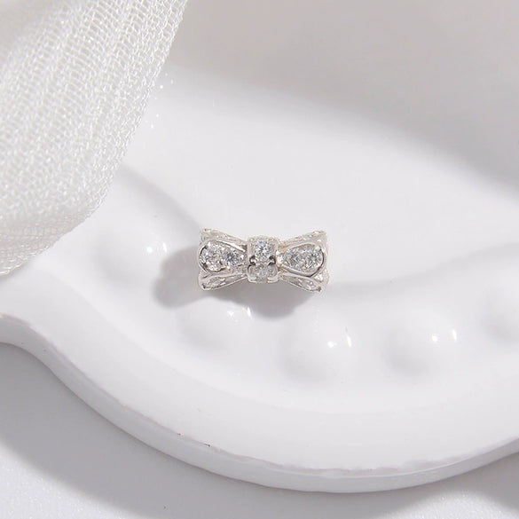 Wholesale 925 Silver Zirconium Small Waist Perforated Bead Bucket Bead Bracelet Necklace Accessories
