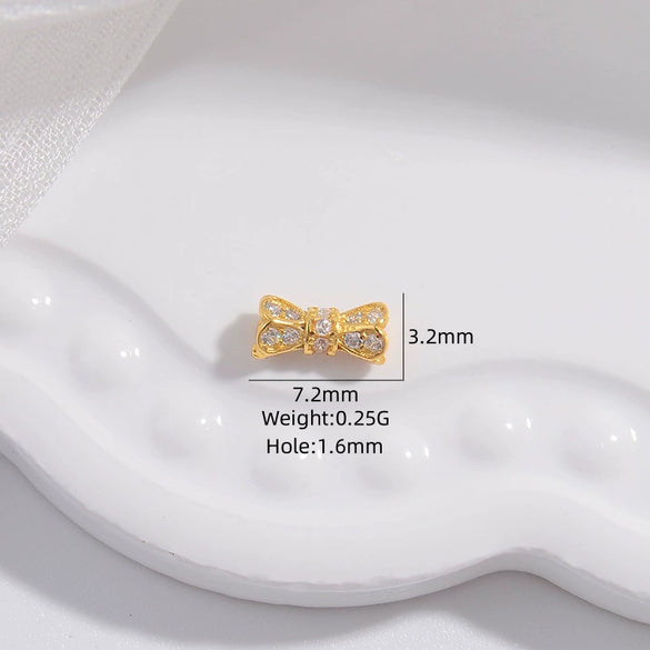 Wholesale 925 Silver Zirconium Small Waist Perforated Bead Bucket Bead Bracelet Necklace Accessories