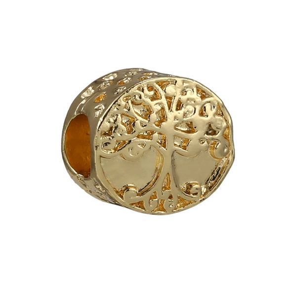Wholesale Silverplated Metal Pendant Beads With Golden Bees And Totem Pattern Electroplated Diy Pendant Accessories