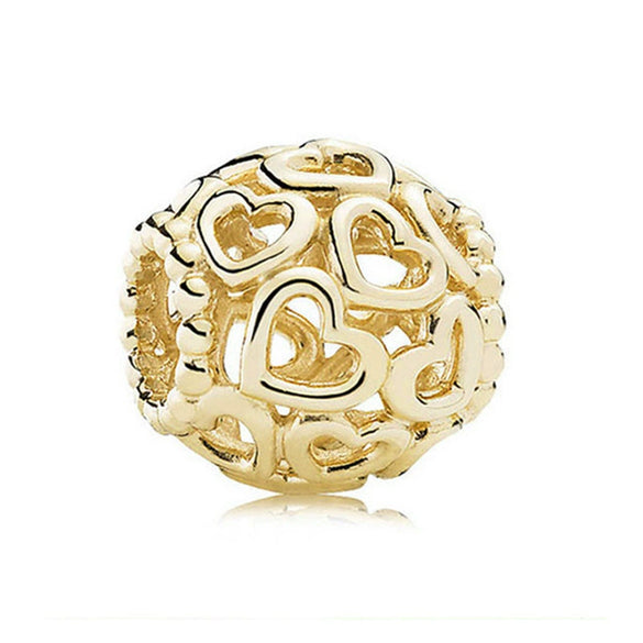 Wholesale Silverplated Metal Pendant Beads With Golden Bees And Totem Pattern Electroplated Diy Pendant Accessories