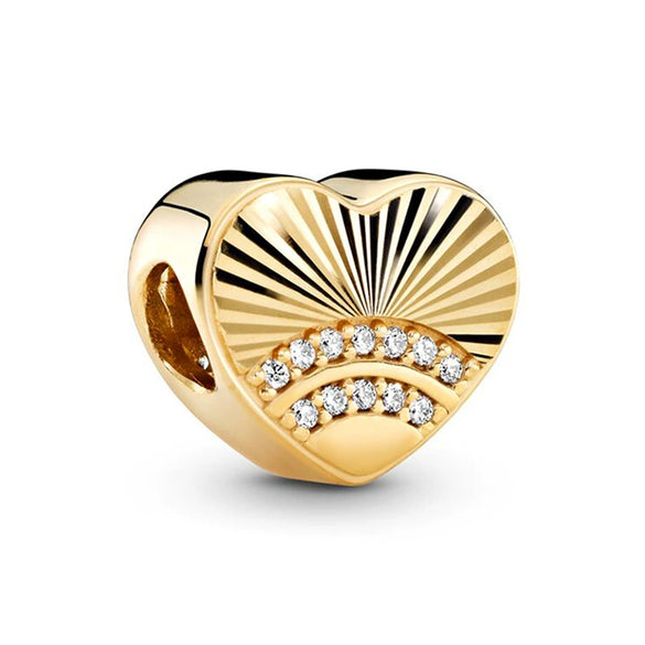 Wholesale Silverplated Metal Pendant Beads With Golden Bees And Totem Pattern Electroplated Diy Pendant Accessories