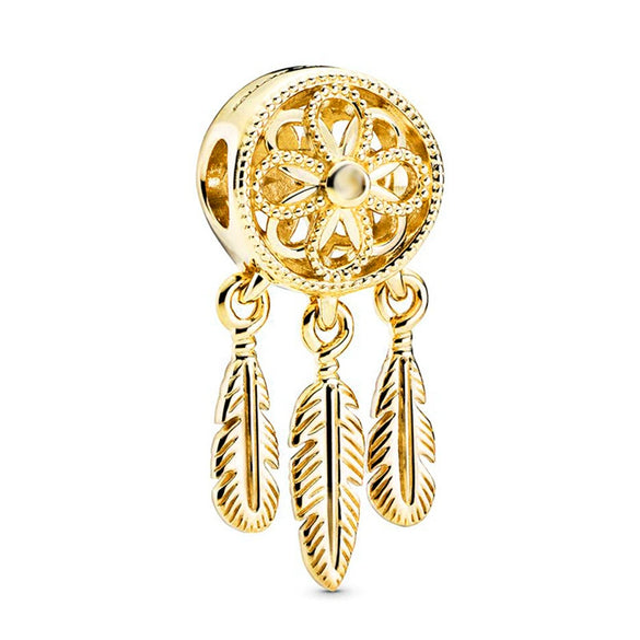 Wholesale Silverplated Metal Pendant Beads With Golden Bees And Totem Pattern Electroplated Diy Pendant Accessories