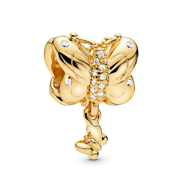 Wholesale Silverplated Metal Pendant Beads With Golden Bees And Totem Pattern Electroplated Diy Pendant Accessories