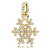 Wholesale Silverplated Metal Pendant Beads With Golden Bees And Totem Pattern Electroplated Diy Pendant Accessories
