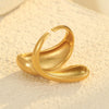 Wholesale Simple Adjustable Crossopening Stainless Steel Geometric Ring For Women With Electroplating Jewelry