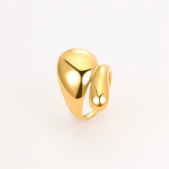 Wholesale Simple Adjustable Crossopening Stainless Steel Geometric Ring For Women With Electroplating Jewelry