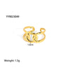 Wholesale Simple Adjustable Open Stainless Steel Ring For Women 18K Gold Plated With Vacuum Real Gold Electroplating In Pvd Furnace