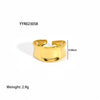 Wholesale Simple Adjustable Open Stainless Steel Ring For Women 18K Gold Plated With Vacuum Real Gold Electroplating In Pvd Furnace