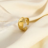 Wholesale Simple Adjustable Open Stainless Steel Ring For Women 18K Gold Plated With Vacuum Real Gold Electroplating In Pvd Furnace