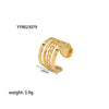 Wholesale Simple Adjustable Open Stainless Steel Ring For Women 18K Gold Plated With Vacuum Real Gold Electroplating In Pvd Furnace