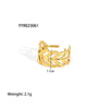 Wholesale Simple Adjustable Open Stainless Steel Ring For Women 18K Gold Plated With Vacuum Real Gold Electroplating In Pvd Furnace
