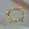Wholesale Simple All Match Retro Diamond Five Pointed Star Titanium Steel Thick Chain Bracelet With Electroplating Geometric Design