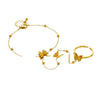 Wholesale Simple All Match Stainless Steel Butterfly Bow Patterned Opening Ring Bracelet For Women With Electroplating