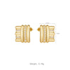 Wholesale Simple All Match Women's Zircon Earrings In Retro Style Copper Material With Geometric Shape And Micropaved Platinum Or 18K Gold Electroplating