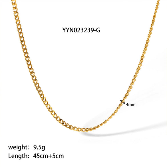 Wholesale Simple Allmatch Hiphop Style Stainless Steel Necklace With Regular Chain And Geometric Design Vacuum Real Gold Electroplated In Pvd Furnace For Men And Women