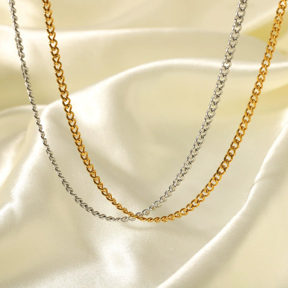 Wholesale Simple Allmatch Hiphop Style Stainless Steel Necklace With Regular Chain And Geometric Design Vacuum Real Gold Electroplated In Pvd Furnace For Men And Women