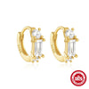 Wholesale Simple Allmatch S925 Sterling Silver Widesided Multisided Irregular Dropshaped Earrings With Geometric Pattern And Zirconia Design