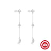 Wholesale Simple Allmatch S925 Sterling Silver Widesided Multisided Irregular Dropshaped Earrings With Geometric Pattern And Zirconia Design