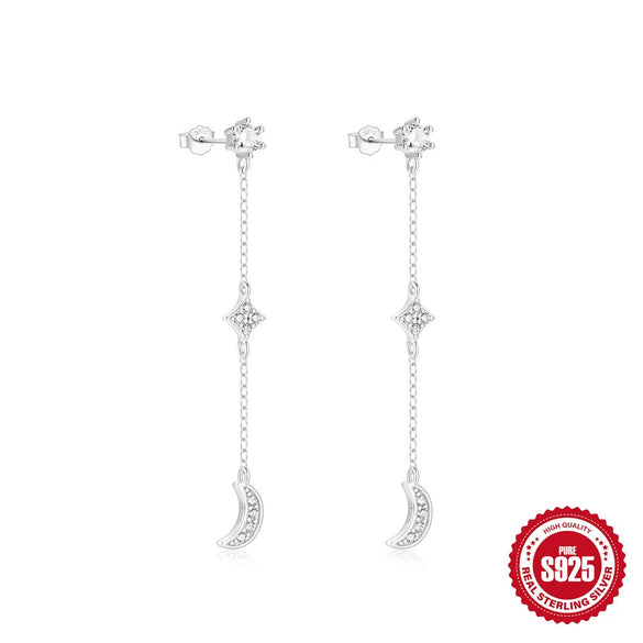 Wholesale Simple Allmatch S925 Sterling Silver Widesided Multisided Irregular Dropshaped Earrings With Geometric Pattern And Zirconia Design