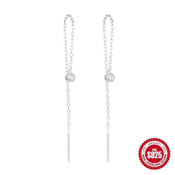 Wholesale Simple Allmatch S925 Sterling Silver Widesided Multisided Irregular Dropshaped Earrings With Geometric Pattern And Zirconia Design