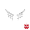 Wholesale Simple Allmatch S925 Sterling Silver Widesided Multisided Irregular Dropshaped Earrings With Geometric Pattern And Zirconia Design