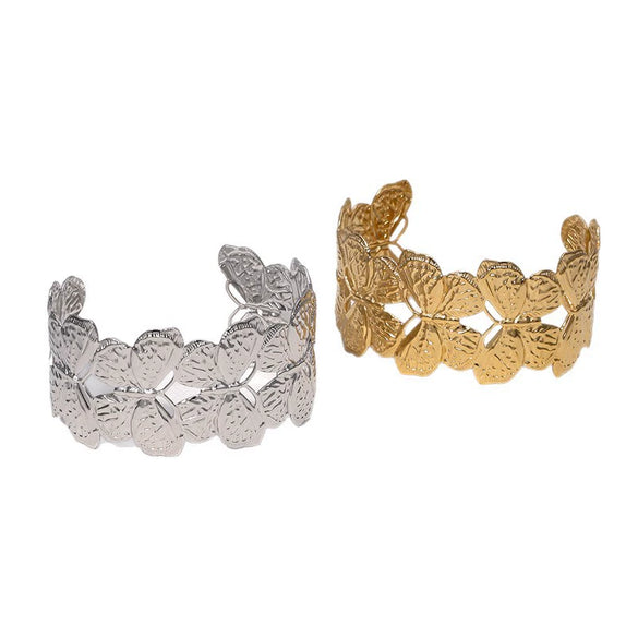 Wholesale Simple Animal Style Electroplated Stainless Steel Butterfly Bracelet With Open Design