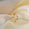 Wholesale Simple Animal Zodiac Hollow Butterfly Pendant O Word Chain Titanium Steel Electroplated Necklace For Girls