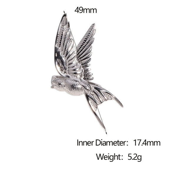 Wholesale Simple Animal Zodiac Pattern Electroplated Stainless Steel Open Ring For Women