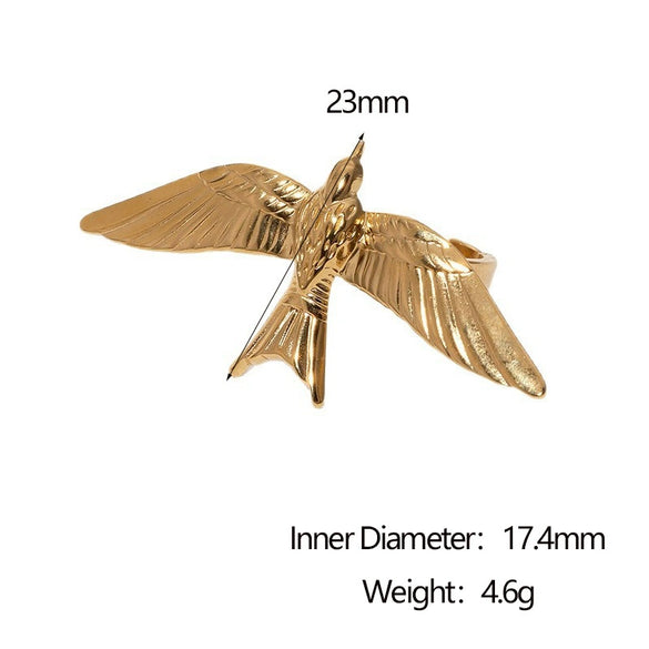 Wholesale Simple Animalshaped Electroplated Stainless Steel Open Rings For Women