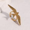 Wholesale Simple Animalshaped Electroplated Stainless Steel Open Rings For Women