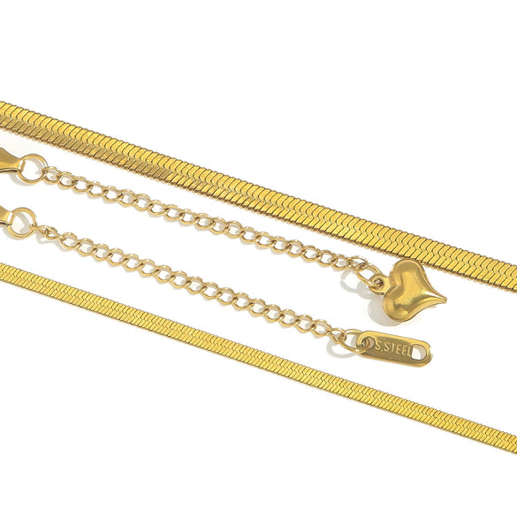 Wholesale Simple Blade Chain Necklace With Geometric Design For Ladies Stainless Steel Jewelry With Electroplating
