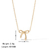 Wholesale Simple Bow Pattern Titanium Steel Electroplated Women's Pendant Necklace