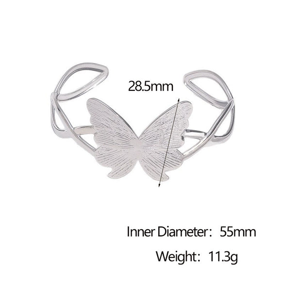 Wholesale Simple Butterfly Design Electroplated Stainless Steel Bracelet For Women