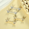 Wholesale Simple Butterfly Shaped Stainless Steel Breast Ring With Zircon